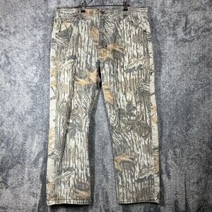 Vintage Duxbak Jeans Mens 40x30 Realtree Camo 5 Pocket Hunting USA Denim 90s